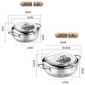 Fryer Pot Thermometer Nonstick Tempura French Deep Fryer 304 Stainless Steel Frying Pot With Oil Drain Rack